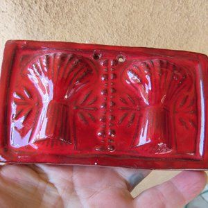 Red Ceramic Butter Press